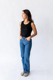 Women's Tank Top with Hidden Zipper Pocket – Black, X-Large