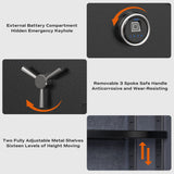Biometric Fingerprint Fireproof Safe Box - Secret Stashing - Concealment Furniture, Diversion Safes, Home Security Safes