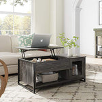 Industrial Lift Top Coffee Table with Hidden Compartment