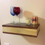 Rustic wood floating shelf with hidden compartment - Secret Stashing - Concealment Furniture, Diversion Safes, Home Security Safes