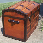 Antique Trunk (1873) with Hidden Compartments under Lid - Concealment furniture and gun concealment furniture to hide your money, pistol, rifle or other weapons, keep guns safe away from kids with hidden compartment furniture -Secret Stashing