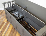 Entryway Bench with Locking Gun Concealment – Grey