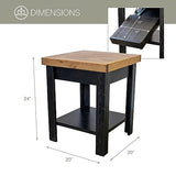Concealment Nightstand with Hidden Compartment – Black/Honey