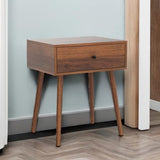 Walnut Nightstand with Hidden Compartment – Mid-Century