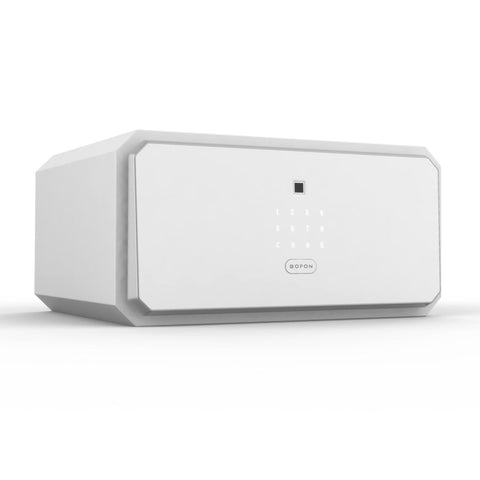 1.45 cu ft Biometric Safe with Keypad & Backup Key – White