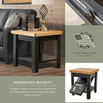 Concealment Nightstand with Hidden Compartment – Black/Honey