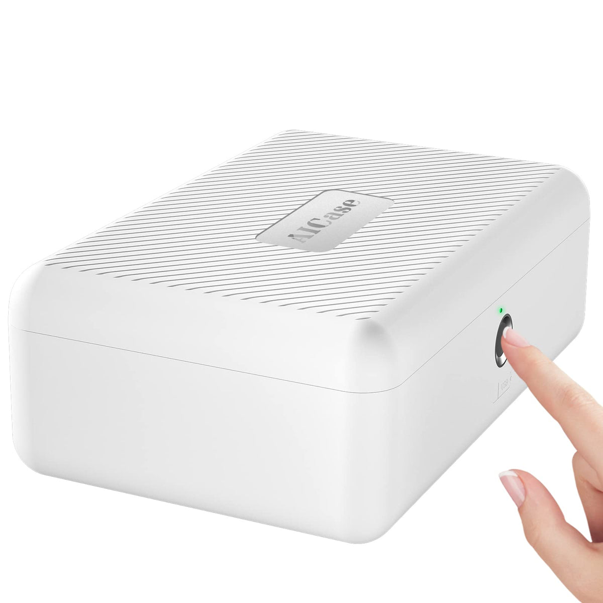 Biometric Fingerprint Storage Box – Portable, White – Secret Stashing
