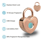 Heart Shaped Fingerprint Padlock - Secret Stashing - Concealment Furniture, Diversion Safes, Home Security Safes