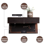 Rustic Floating Concealment Shelf with RFID Lock – Espresso