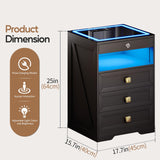 Nightstand Set 2 with Lockable Gun Drawer