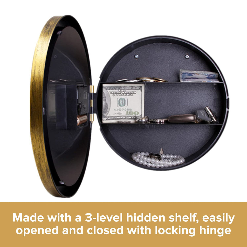 Gold Wall Clock & Hidden Safe | Secret Stashing