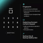 1.45 cu ft Biometric Safe with Keypad & Backup Key – White