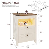 Farmhouse Smart Nightstand with Hidden Biometric Safe Drawer