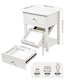 Aylenic Light Luxury Fluted Nightstand with Press-to-Open Gun Safe
