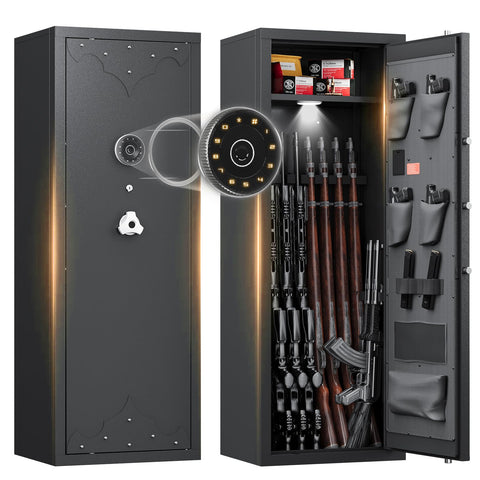 Large 10–15 Gun Safe Cabinet for Home | Quick-Access Rifle & Pistol