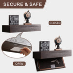 Rustic Floating Concealment Shelf with RFID Lock – Espresso