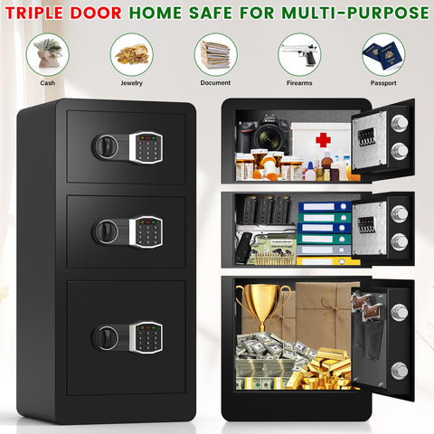 Large Secrect Safe Extra Large Home Safe Fireproof Waterproof with 3 Doors – Secret Stashing