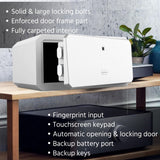 1.45 cu ft Biometric Safe with Keypad & Backup Key – White