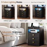 Nightstand Set 2 with Lockable Gun Drawer