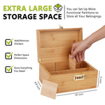 Large Bamboo Box with Combination Lock - Secret Stashing - Concealment Furniture, Diversion Safes, Home Security Safes