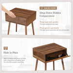 Walnut Nightstand with Hidden Compartment – Mid-Century