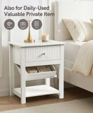 Aylenic Light Luxury Fluted Nightstand with Press-to-Open Gun Safe