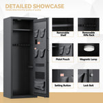 Large 10–15 Gun Safe Cabinet for Home | Quick-Access Rifle & Pistol