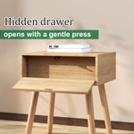 Rattan Nightstand with Hidden Compartment – Boho Bedside Table