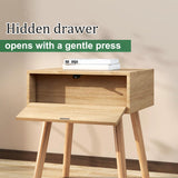 Rattan Nightstand with Hidden Compartment – Boho Bedside Table