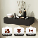Wood Concealment Floating Shelf with Hidden Drawer (15.7″)