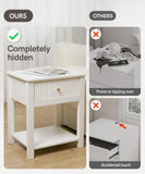 Aylenic Light Luxury Fluted Nightstand with Press-to-Open Gun Safe