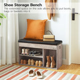 Entryway Shoe Bench with Cushion | Flip-Top Storage & Adjustable Shelf
