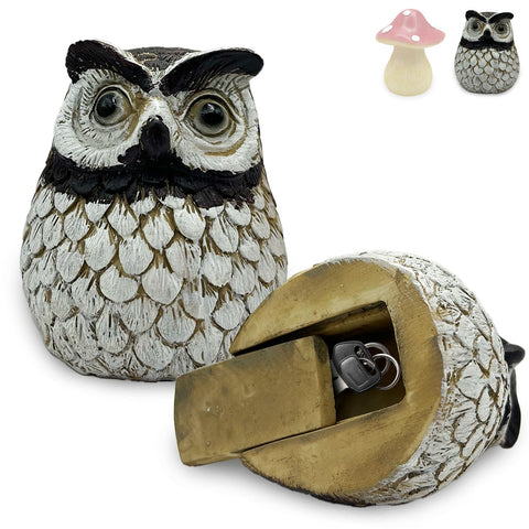 Owl Hide-A-Key Outdoor, Waterproof Hidden Key Holder