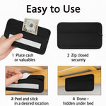 2-Pack Diversion Safe Bags | Adhesive Hidden Valuables Pouches