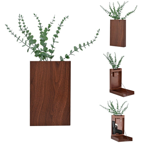 Wall Planter with Hidden Safe – Faux Eucalyptus Concealment Décor