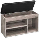 Entryway Shoe Bench with Cushion | Flip-Top Storage & Adjustable Shelf