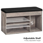 Entryway Shoe Bench with Cushion | Flip-Top Storage & Adjustable Shelf