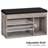Entryway Shoe Bench with Cushion | Flip-Top Storage & Adjustable Shelf