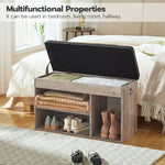 Entryway Shoe Bench with Cushion | Flip-Top Storage & Adjustable Shelf