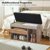 Entryway Shoe Bench with Cushion | Flip-Top Storage & Adjustable Shelf