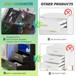 LED Nightstand with Lockable Gun Drawer & Charging Station