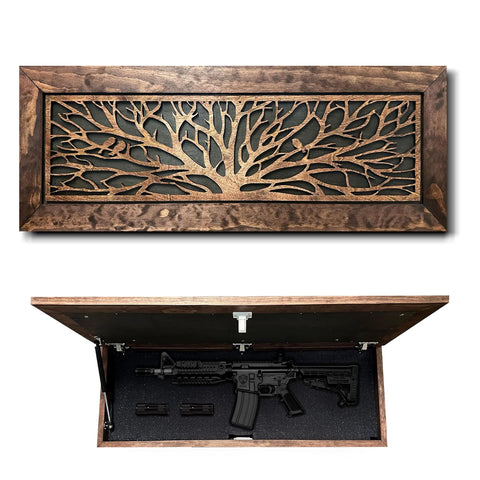 Large Hidden Wall Gun Safe – Handcrafted Wood Concealment