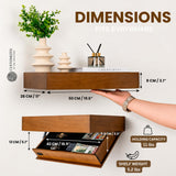 Minimalist Walnut Secure Floating Concealment Shelf