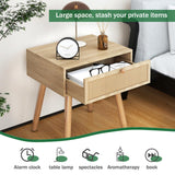 Rattan Nightstand with Hidden Compartment – Boho Bedside Table