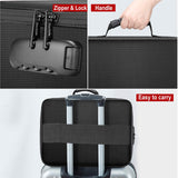 Fireproof Document Bag with Lock – Black