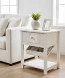 Aylenic Light Luxury Fluted Nightstand with Press-to-Open Gun Safe