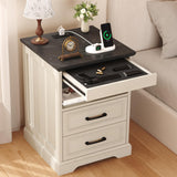 Yusong Farmhouse Accent Table with Hidden Tabletop Stash Drawer