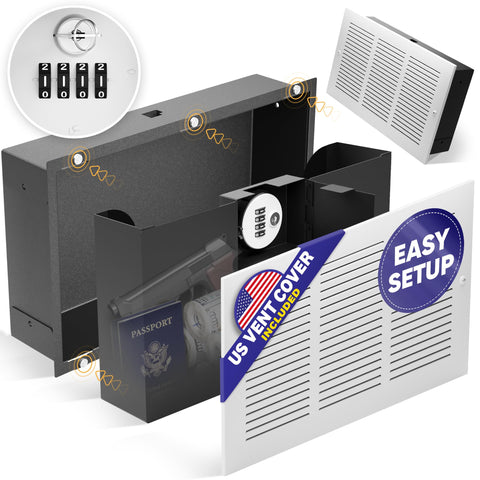 Hidden Wall Safe with Real Air Vent Cover – Combo Lock