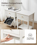 Aylenic Light Luxury Fluted Nightstand with Press-to-Open Gun Safe