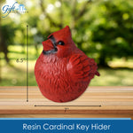 Cardinal Garden Statue Hide-A-Key | Outdoor Spare Key Holder